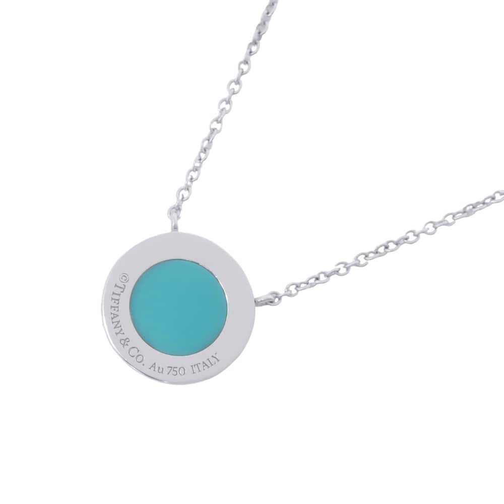 Tiffany T-Two Circle Necklace White Gold Turquoise